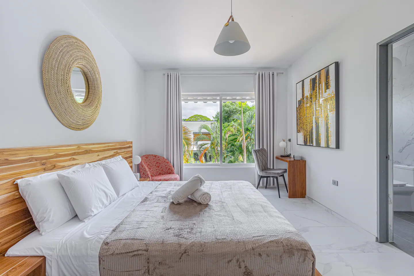 Bright bedroom at Peace Villa