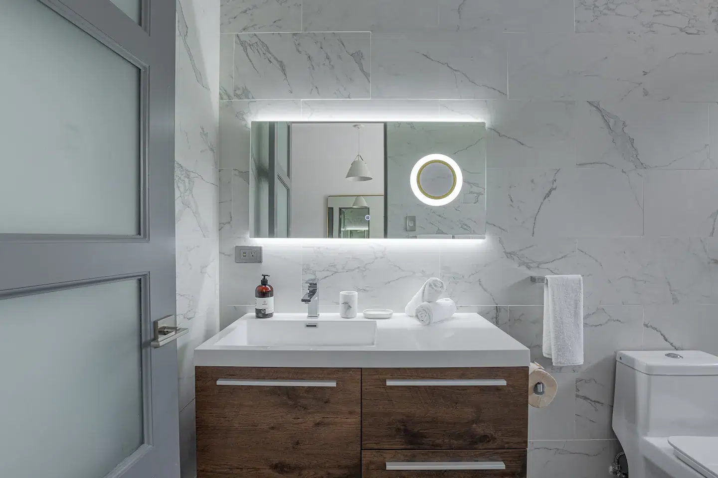 Modern marble bathroom