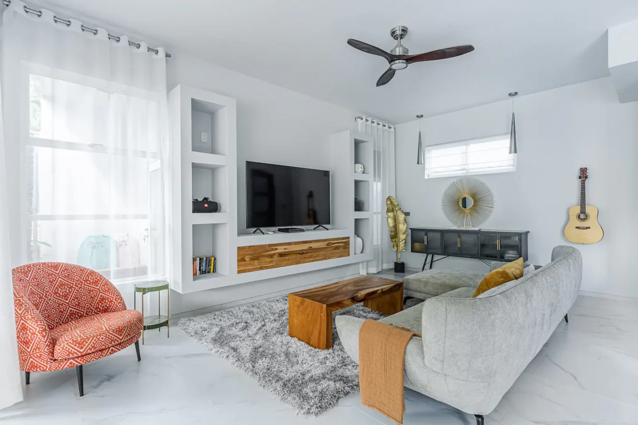 Living room with entertainment system